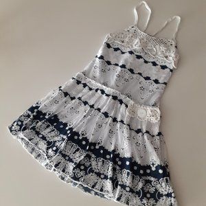 Hannah Banana cotton dress with lace overlay girls size 8